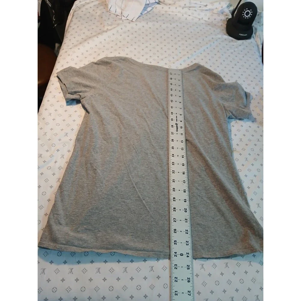 The Nike Tee Athletic Cut T-shirt Blue Metallic Logo L Women’s Color Gray